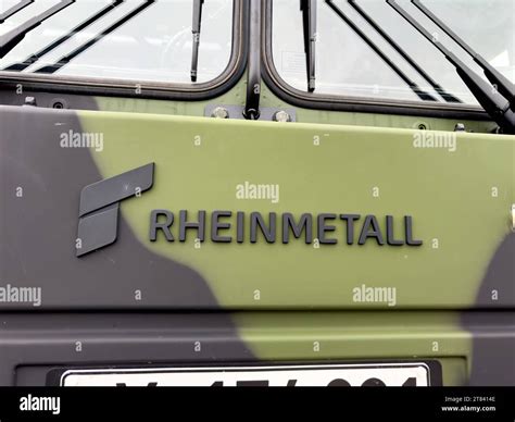 Bavaria, Germany - November 14: Rheinmetall logo on a vehicle of the ...