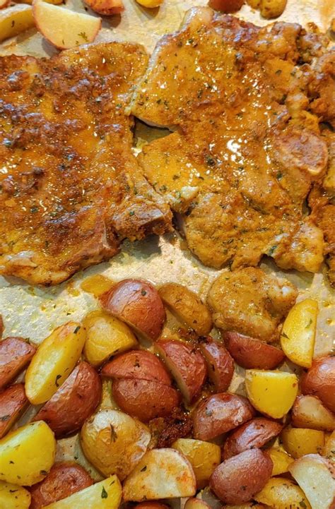 SHEET PAN GARLIC RANCH PORK CHOPS POTATOES Kitch Me Now