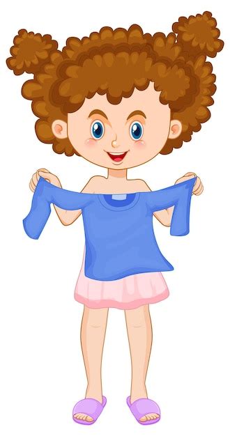 Free Vector Girl Picking Up Dress On White Background