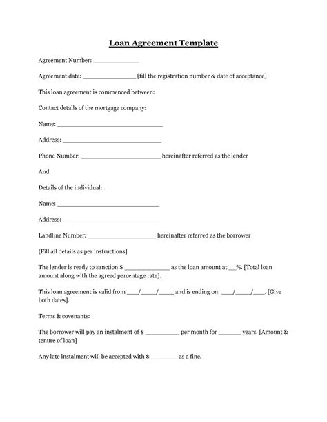 Free Printable Loan Forms