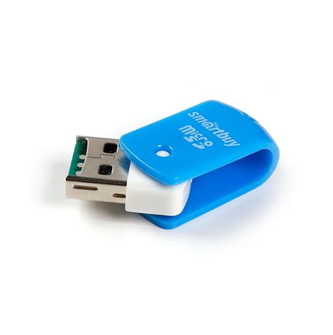 Картридер микро Smartbuy, USB 2.0 - MicroSD, 706 голубой (SBR-706-B ...