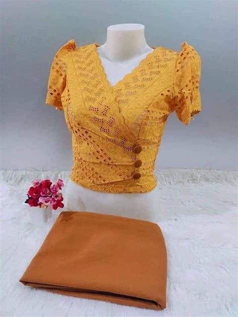 Pin De Ei Ei En Myanmar Dress Design Blusas Bonitas Blusas