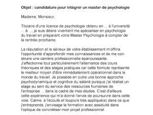 Lettre De Motivation Pour Psychologie Laboite Cv Fr