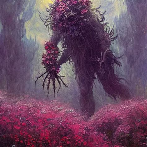 A Beautiful Terrifying Monster Made Of Flowers Stable Diffusion