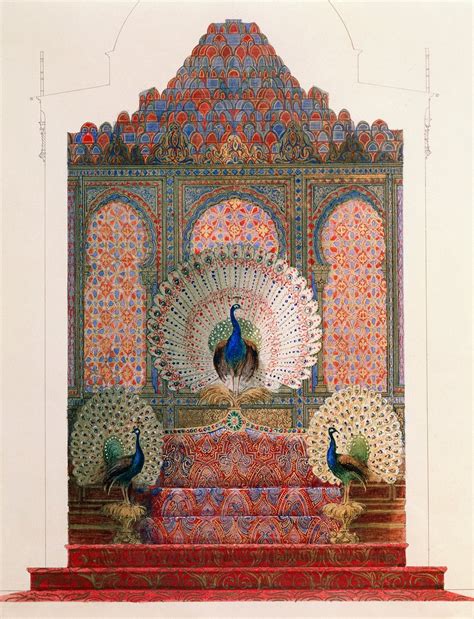 peacock throne british museum glorious large victorian hand painted