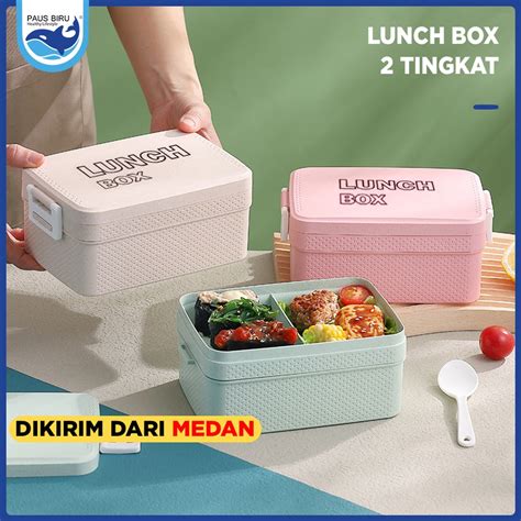 Jual Lunch Box Kotak Makan Warna Pp Jerami Gandum Tempat Bekal Makan