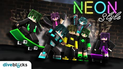 Neon Style By Diveblocks Minecraft Skin Pack Minecraft Marketplace