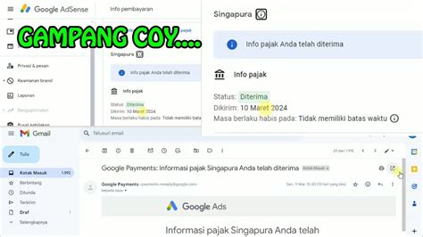 CARA MENGISI INFO PAJAK SINGAPURA DI GOOGLE ADSENSE YOUTUBE YouTube