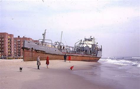 NYC - 1967 - ship aground on Rockaway Beach | Rockaway beach, Abandoned ...