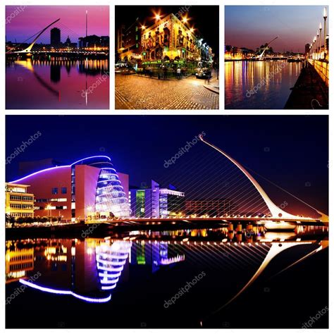 Dublin City Center at Night — Stock Photo © BartKowski #37935867