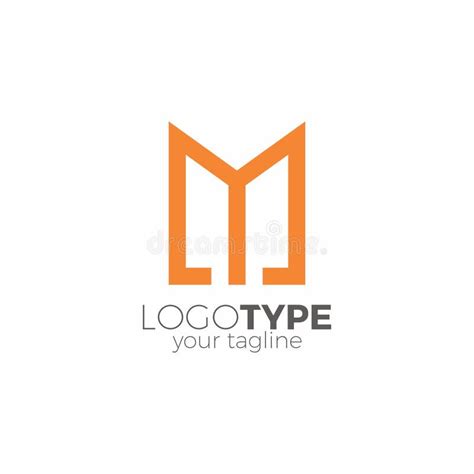 M Logo Simple with Orange Color Stock Vector - Illustration of typographic, media: 310759884