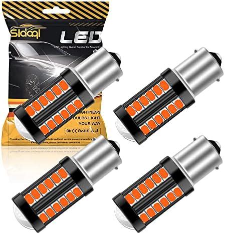 Sidaqi 4 Pack BA15S P21W 1156 LED Bulbs Red For Brake Lights Tail Stop