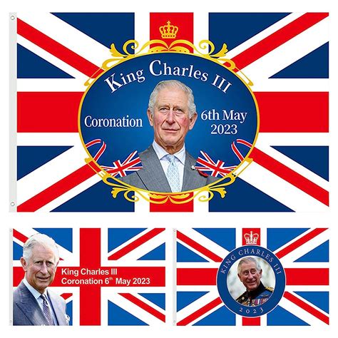 King Charles III Flag König Charles III Union Jack Flaggen 5ft x 3ft