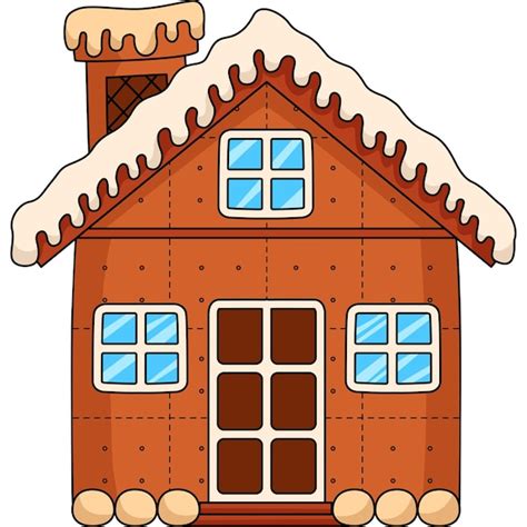 Weihnachten Lebkuchenhaus Cartoon Clipart Premium Vektor