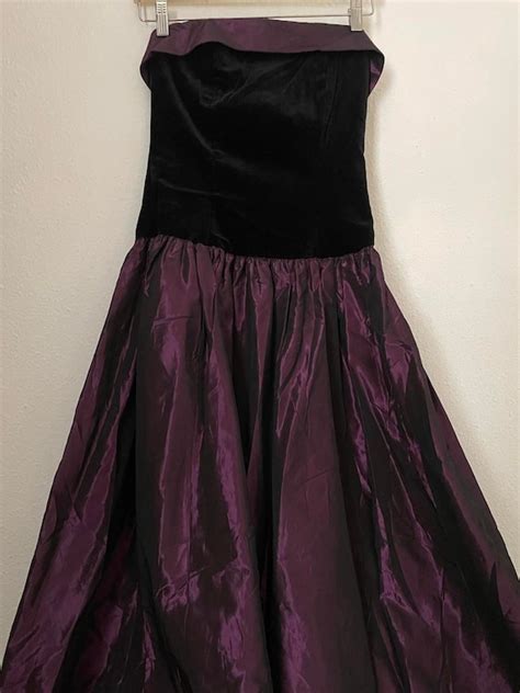 Vintage Laura Ashley Velvet And Taffeta Prom Dress Co Gem