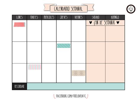 Horario Semanal Para Imprimir