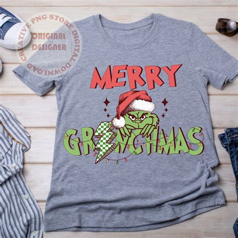 Merry Grinchmas Png Retro Christmas PNG Grinchmas Png Trendy Merry