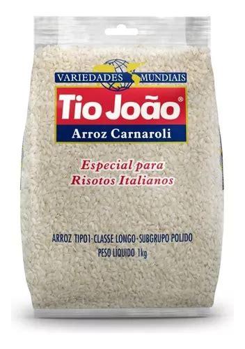 Arroz Carnaroli Variedades Mundiais Pacote De 1 Kg Tio João MercadoLivre