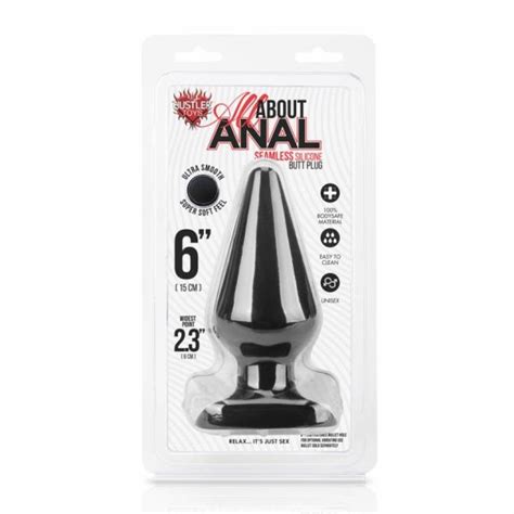 Hustler Anal Silicone Butt Plug 6 Inches Black Popular Sex Toys Store
