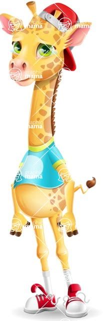 Funny Giraffe Cartoon Vector Character With Sad Face GraphicMama