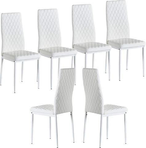 X XBEN Set Of 6 Leather Dining Chairs Set With Waterproof Leather Seat