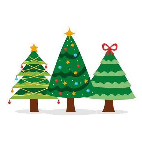 Three Christmas Trees Vector Art At Vecteezy