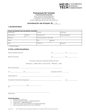 Ausf Llbar Online Technisches Gymnasium Fax Email Drucken Pdffiller