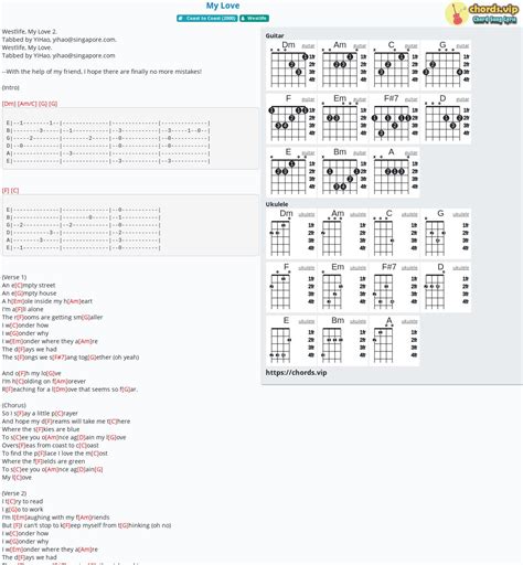 Hợp âm: My Love - cảm âm, tab guitar, ukulele - lời bài hát | chords.vip