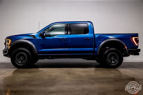 2022 Ford F 150 Raptor 470 Miles Atlas Blue Metallic Crew Cab Pickup Ecoboost 3 Used Ford F