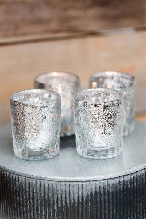 Richland Votive Holders Mercury Primrose Silver Set Of 12 Mercury Candle Holders