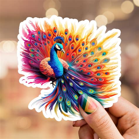 Peacock Sticker Peacock Bird Sticker Wildlife Sticker Bird Lover T Laptop Sticker Hydro