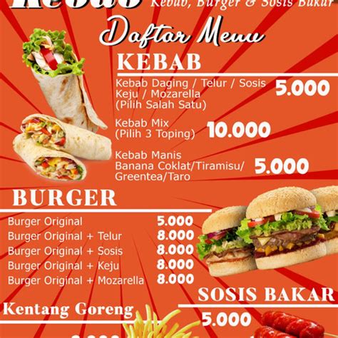 Jual Cetak Menu Makanan Restoran Menu Makanan Dan Minuman Rumah Makan