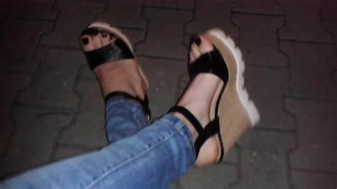 Walking In My Platform Wedges Polish Footjob Footjob Porn XHamster