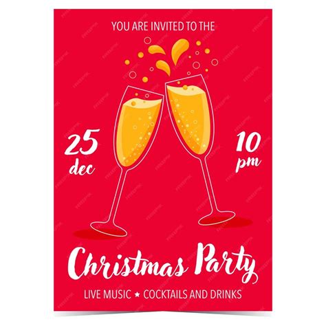 Premium Vector Christmas Party Invitation Vector Template