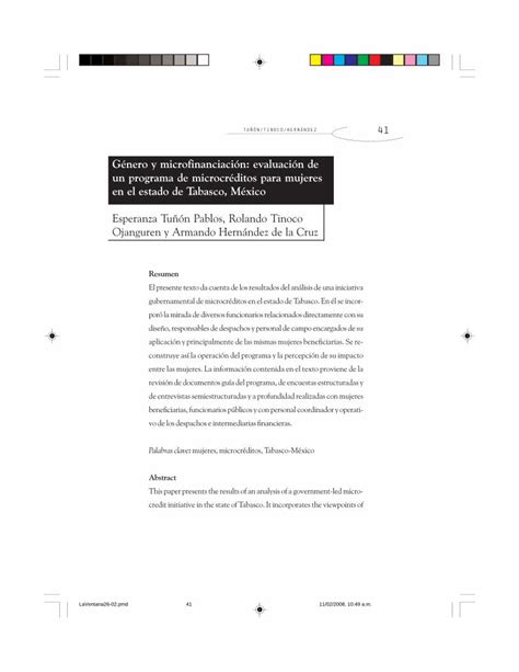 PDF Género y microfinanciación evaluación de un programa de 148