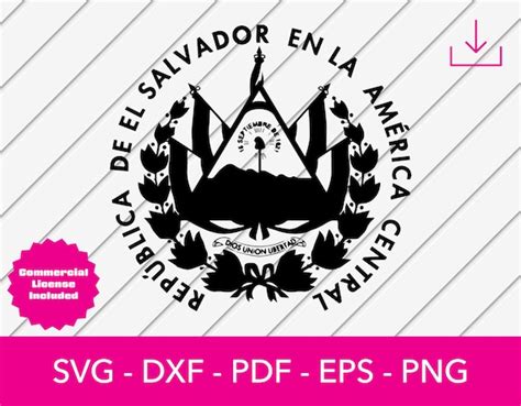 El Salvador Crest Svg Seal El Salvador National Flag Clipart - Etsy