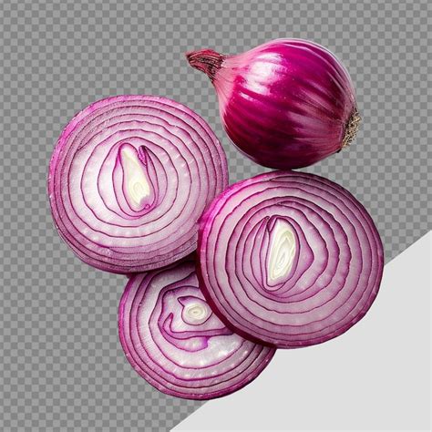 Premium Psd Onion Cut In Half Slice Png Isolated On Transparent