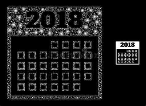 Pagina Del Calendario Web 2018 Con Mesh Vettoriale Con Punti Principali