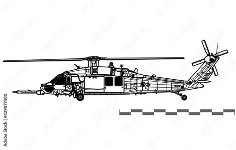 Sikorsky HH-60G Pave Hawk. Vector drawing of search and rescue ...