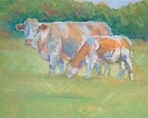 Impressionist Cow Calf Painting Painting by Mike Jory - Fine Art America