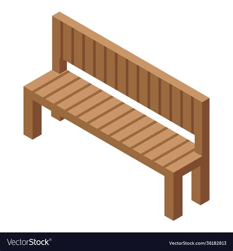 Park Bench Icon Isometric Style Royalty Free Vector Image