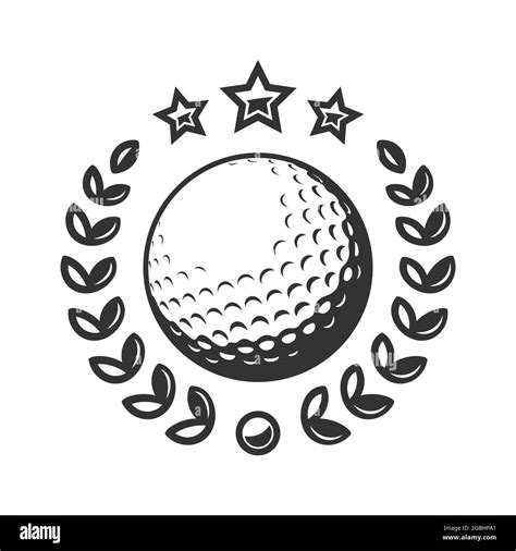 Emblem Of A Golf Ball Golf Tournament Vector Logo Isolated On A White