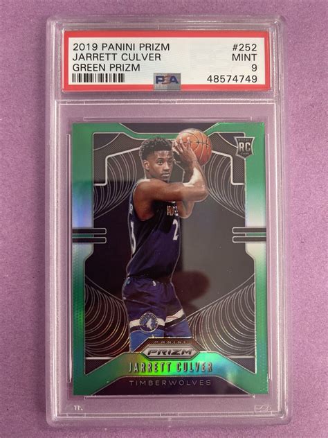 2019 20 Panini Prizm Jarrett Culver RC Rookie Green Prizm 252 PSA 9