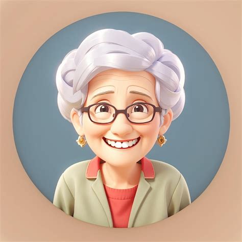 Premium Photo Grandma Cartoon Mascot Cute Elderly Character Design