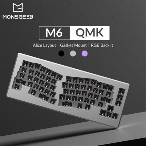 Monsgeek M Barebone Kit Alice Style Wired Mechanical Aluminum Cnc Gasket Mount Keyboard Hot