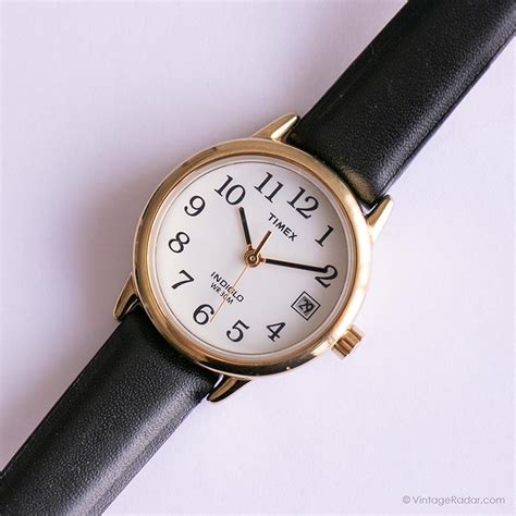 Vintage Timex T2h341 Watch For Women Black Strap Elegant Date Watch Vintage Radar