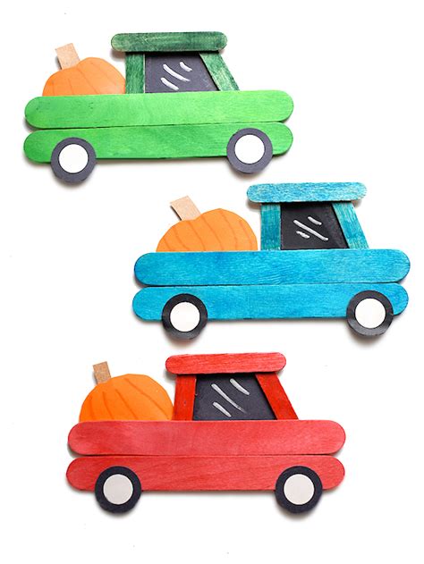 Craft Stick Fall Truck Craft - Our Kid Things