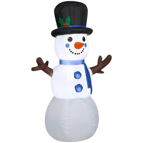 Inflable Holiday Time Hombre De Nieve Con Sombrero De Copa De Cm