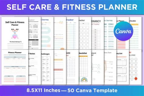 Self Care Fitness Planner Canva Graphic By SM INTERIOR Creative Fabrica