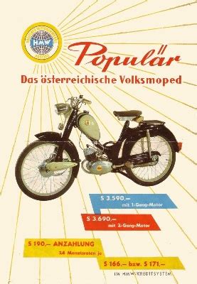 Motor lit de HMW Moped Populär Prospekt 1960